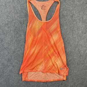 Nike Dri Fit Tank Top Womens XS Orange Racerback Running Athletic AA4409 832